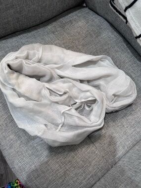 Lightweight White Gauze Scarf